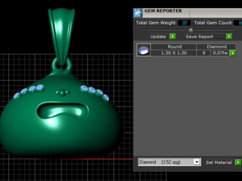 Gold charm pendant Model 3D