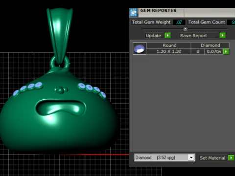 Gold charm pendant 3D Model