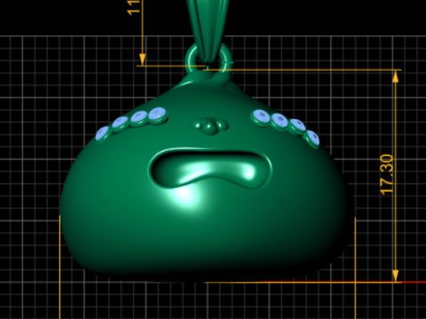 Gold charm pendant Model 3D