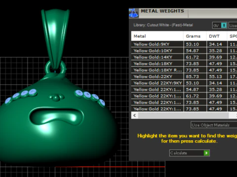 Gold charm pendant 3D Model