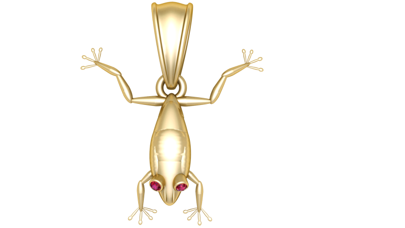 Gold frog pendant 3D मॉडल .c4d .max .obj .3ds .fbx .stl .blend 