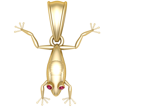 Gold frog pendant 3D मॉडल