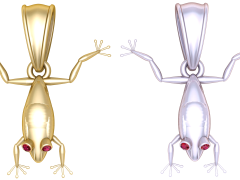 Gold frog pendant 3D मॉडल