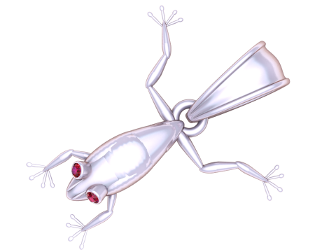 Gold frog pendant 3D मॉडल