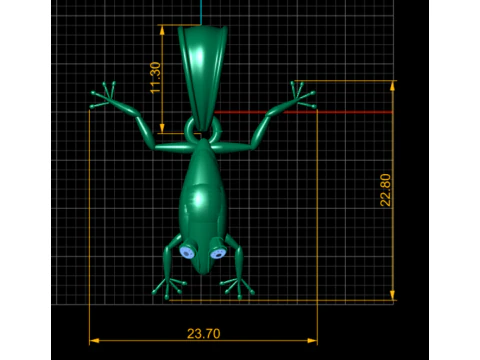 Gold frog pendant 3D Model