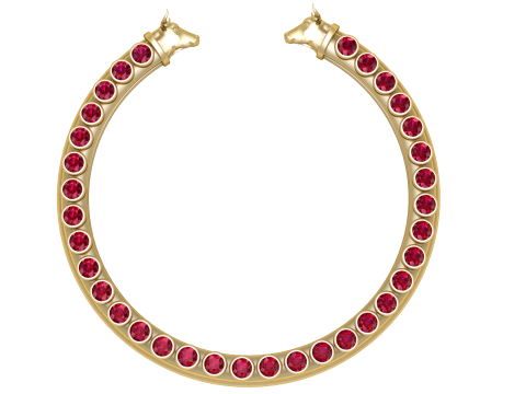 Gold horseshoe necklace-pendant Model 3D