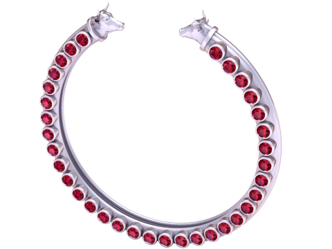 Gold horseshoe necklace-pendant Model 3D