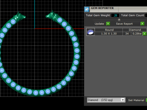 Gold horseshoe necklace-pendant Model 3D