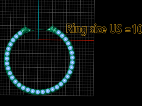 Gold horseshoe necklace-pendant Model 3D