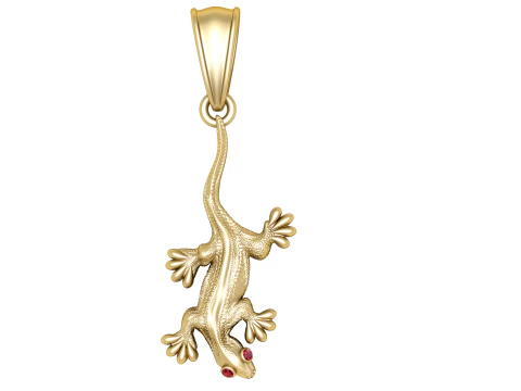 Gouden hagedis hanger 3D Model