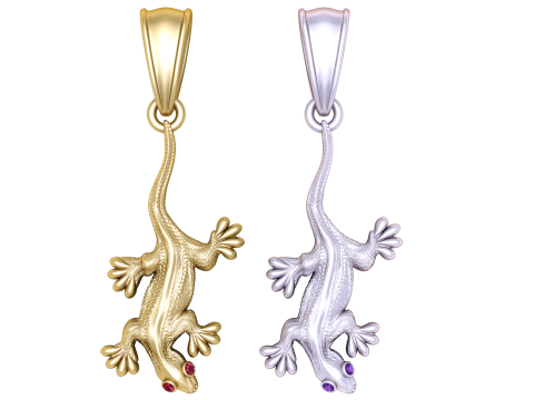 Gold Lizard pendant 3D Модель