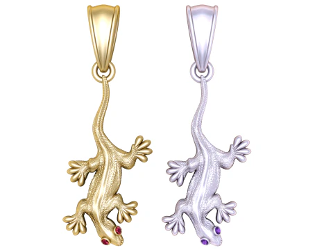 Gold Lizard pendant 3D Model