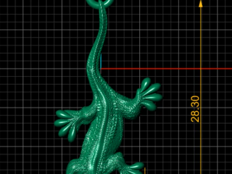 Gold Lizard pendant 3D Model