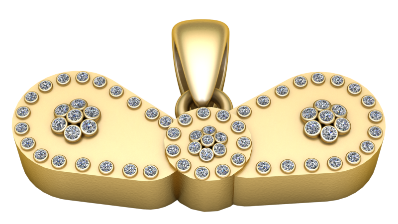 Elegant gold pendant Model Cetak 3D .c4d .max .obj .3ds .fbx .stl .blend 