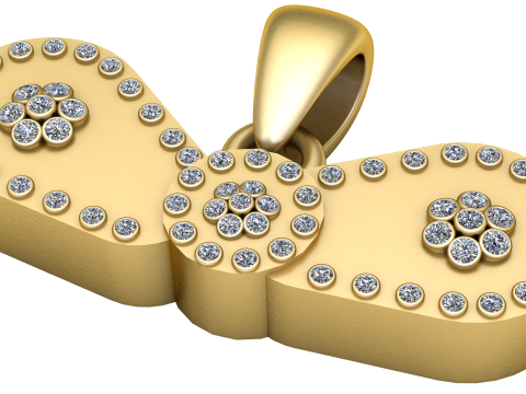 Elegant gold pendant Model Cetak 3D