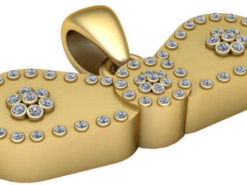 Elegant gold pendant Model Cetak 3D