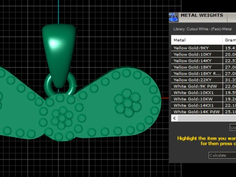 Elegant gold pendant Model Cetak 3D
