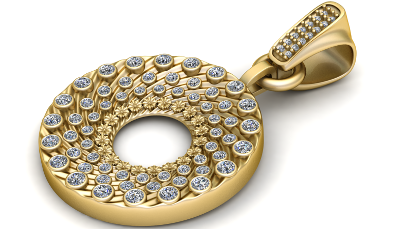 Stunning round pendant 3D 打印模型 .c4d .max .obj .3ds .fbx .stl .blend 