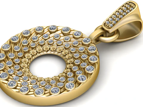 Liontin bulat yang menakjubkan Model Cetak 3D