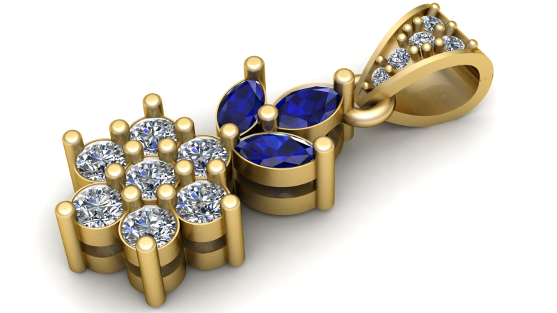 Elegant gold pendant 3D Print Model .c4d .max .obj .3ds .fbx .stl .blend 