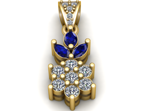 Elegant gold pendant 3D Print Model