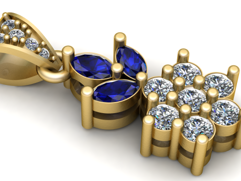 Elegant gold pendant 3D Print Model