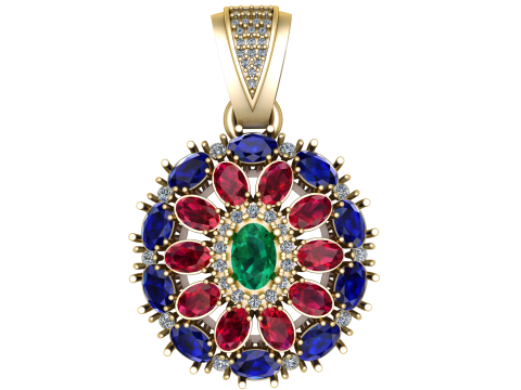 Luxurious gold pendant Model Cetak 3D