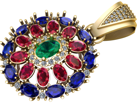 Luxurious gold pendant Model Cetak 3D