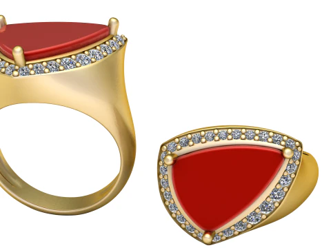 Bague en or Modèles 3D en vedette