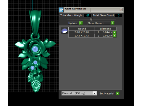 Gold rose pendant Model 3D