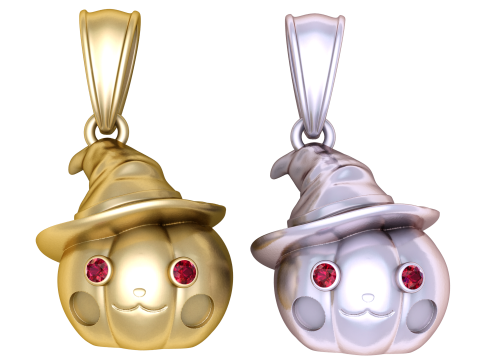 Gold pumpkin pendant Modèle 3D