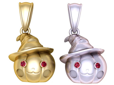 Gold pumpkin pendant 3D Model