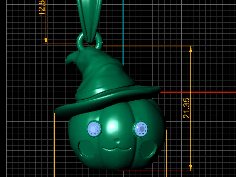 Gold pumpkin pendant 3D Model