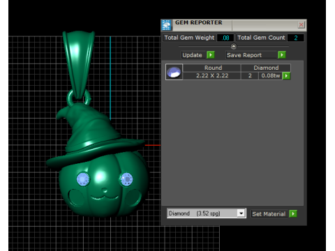 Gold pumpkin pendant Modèle 3D