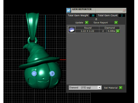 Gold pumpkin pendant 3D Model