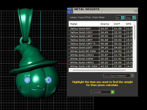 Gold pumpkin pendant Modèle 3D