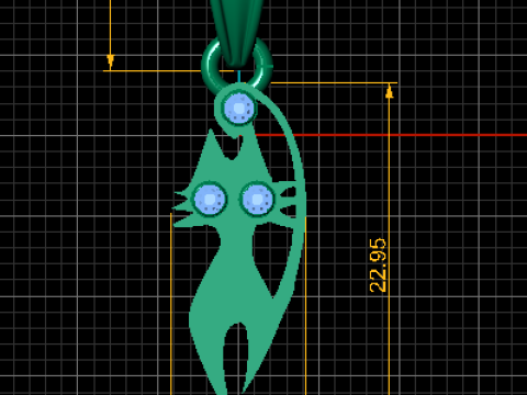 Gold cat pendant 3D Modell