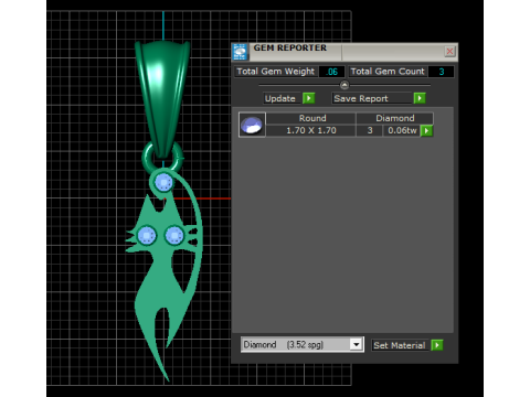Gold cat pendant 3D Modell
