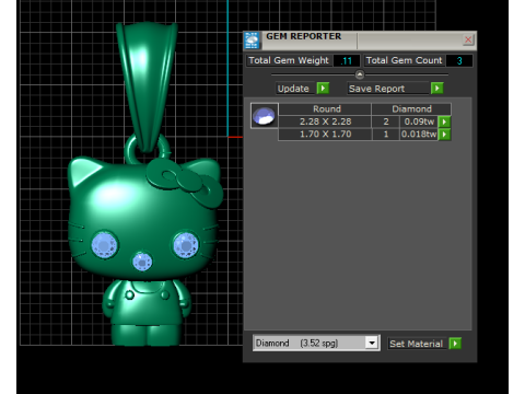 Gold kitty pendant 3D Model