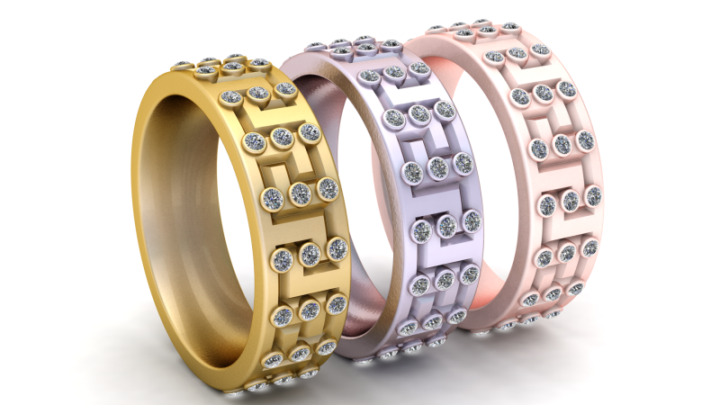 Gold band ring Modello di stampa 3D .c4d .max .obj .3ds .fbx .stl .blend