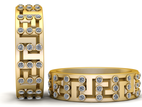 Gold band ring Modello di stampa 3D