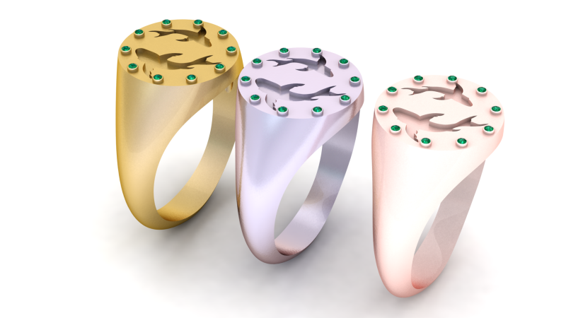 Signet-style ring 3D Druckmodell .c4d .max .obj .3ds .fbx .stl .blend