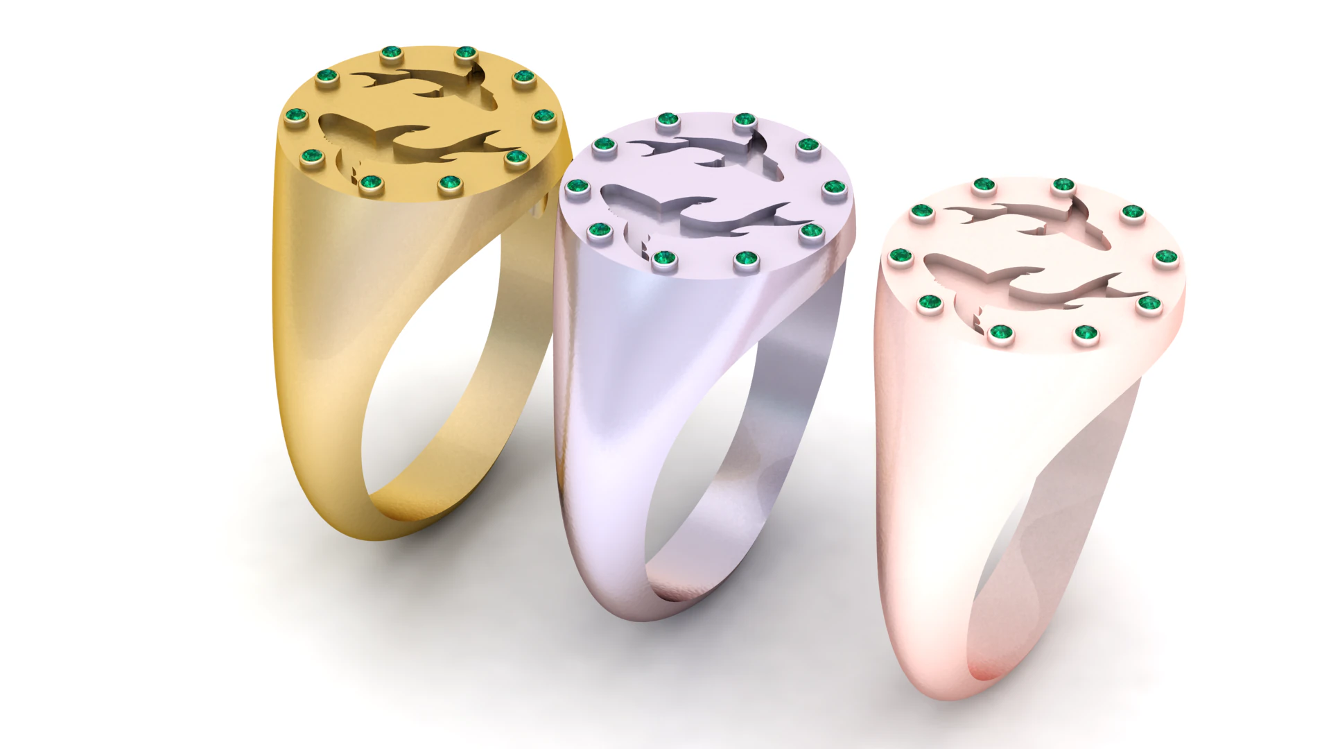Signet-style ring 3D Print Model .c4d .max .obj .3ds .fbx .stl .blend 