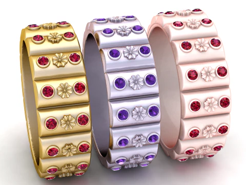 Кольцо с цветочным принтом 3D Принт Модель