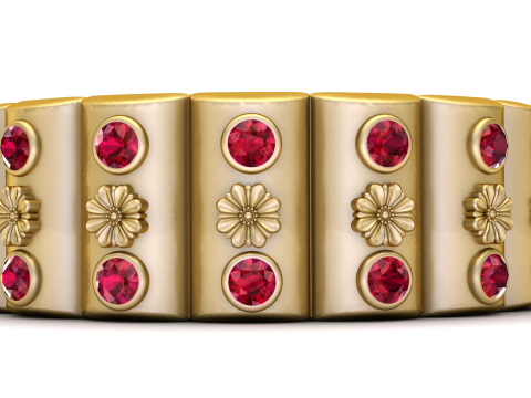 Floral band ring 3D Druckmodell