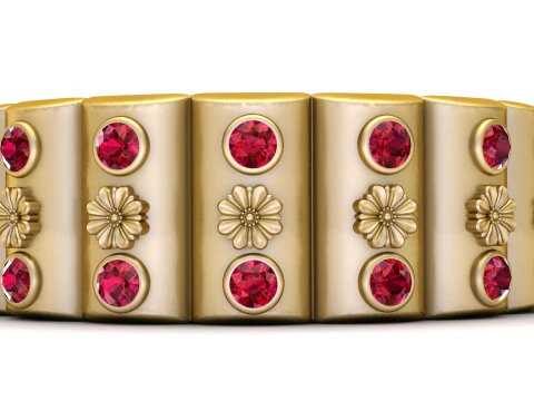 Floral band ring 3D Print Model