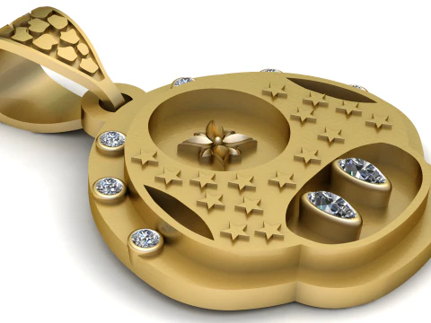 Celestial Bloom Pendant 3D Print Model
