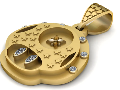 Celestial Bloom Pendant 3D Print Model