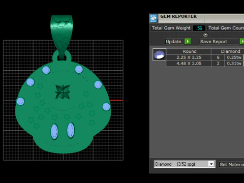 Celestial Bloom Pendant 3D Print Model