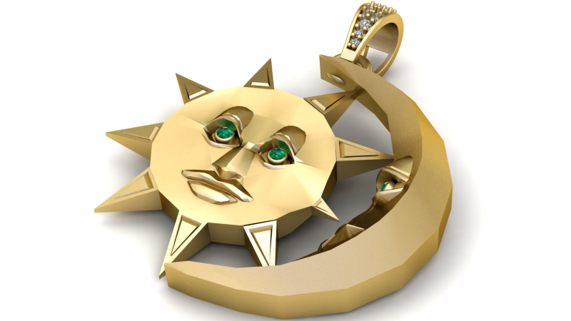 Eternal Sun Moon Pendant Modèles 3D en vedette .c4d .max .obj .3ds .fbx .stl .blend